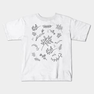 BLACK AND WHITE PLANT ART FOR THOSE  EASILY DISTRACTED BY PLANTS Kids T-Shirt